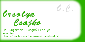 orsolya csajko business card